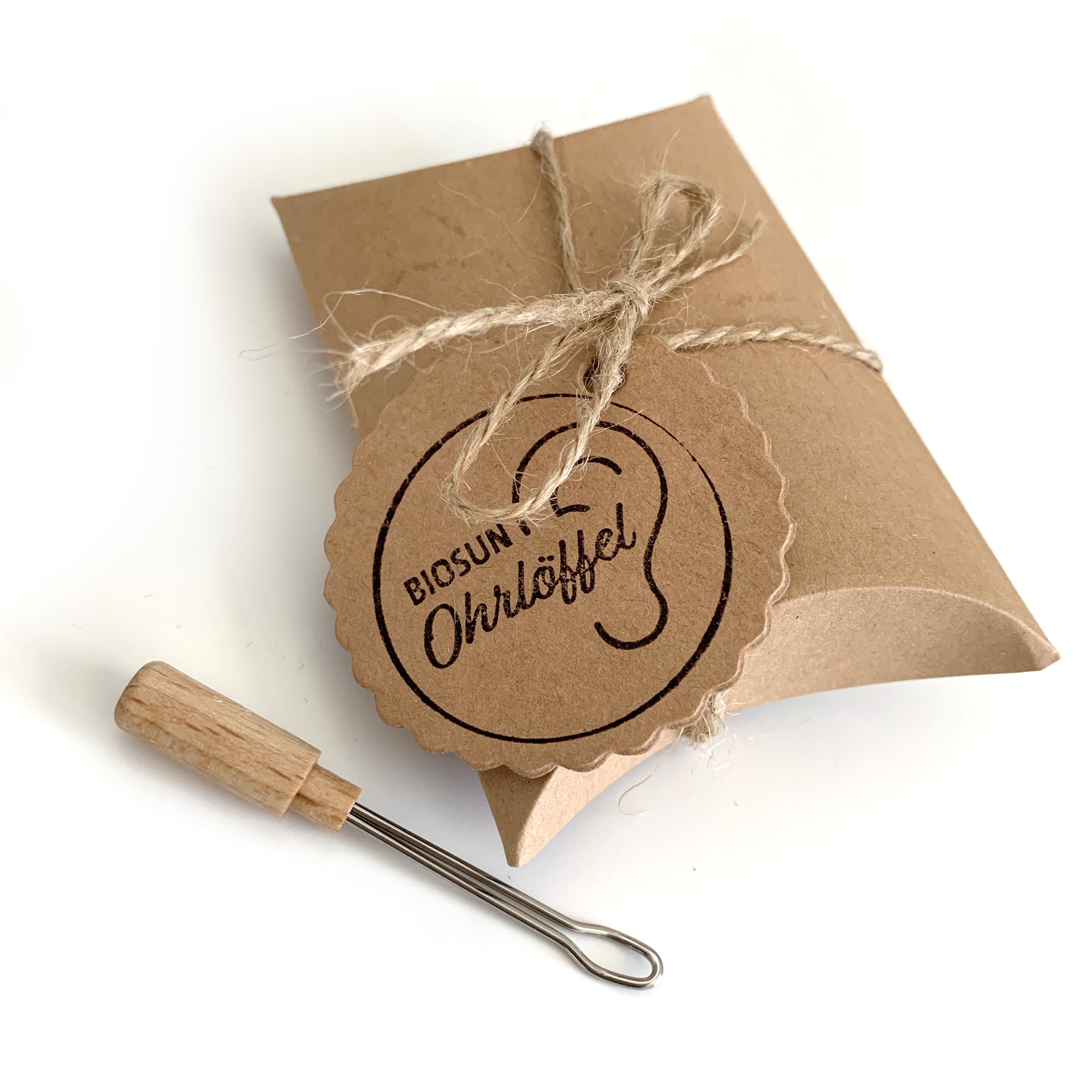 loeffe_paeckchen BIOSUN Ohrlöffel mit Edelstahlschlaufe und Holzgriff